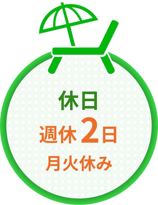 休日週休2日月火休み